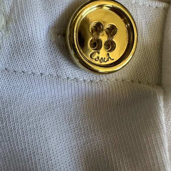 Coach Authentic Starfish Pima White & Beige Starfish 3/4 Sleeve Top Size XS - Picture 2 of 10